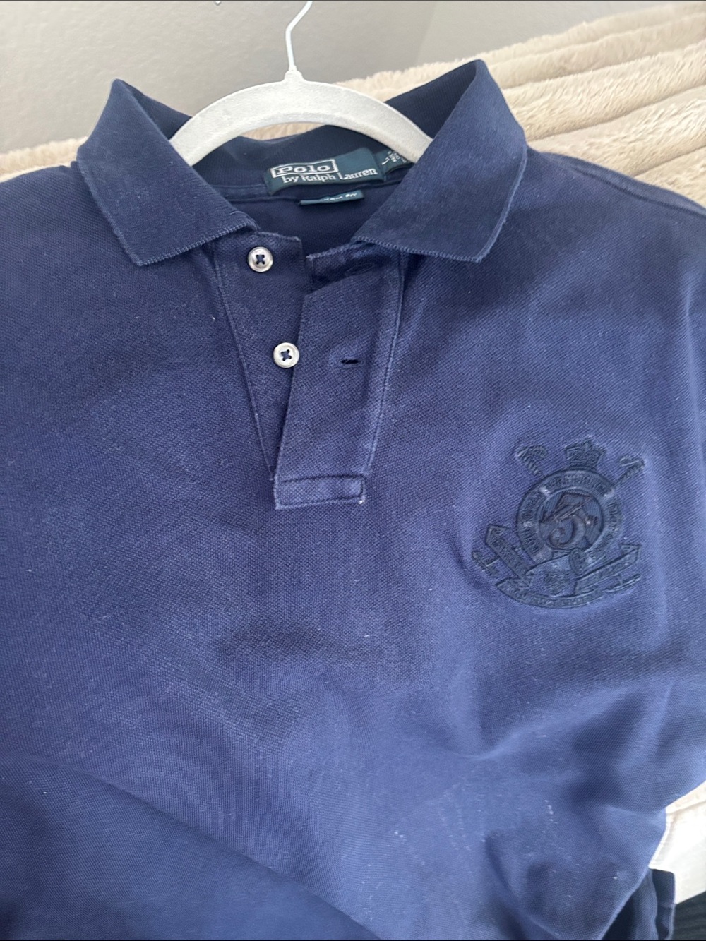 Polo by Ralph Lauren Navy Crest Embroidered Polo Shirt